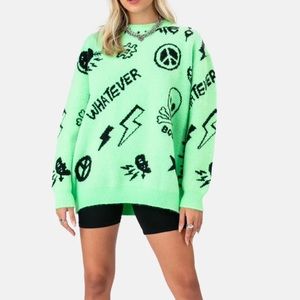NWT ADIKA GREEN OVERSIZED SWEATER XS/S